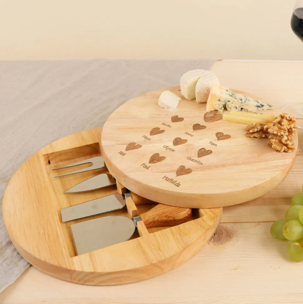 Set à fromage personnalisé - Papi et ses petits coeurs