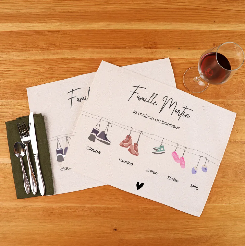 Set de table personnalisé - Famille Chaussures