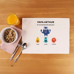 Set de table personnalisé - Famille Monstres