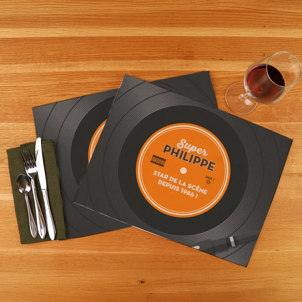 Set de table personnalisé - Retro Vinyle