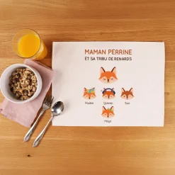 Set de table personnalisé - Maman Renard et sa meute