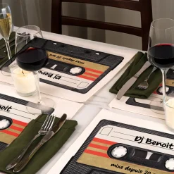 Set de table personnalisé - Retro K7 audio