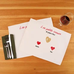 Set de table personnalisé - Papa et ses petits coeurs
