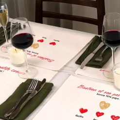 Set de table personnalisé - Papa et ses petits coeurs