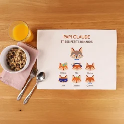 Set de table personnalisé - Papi Renard et sa meute