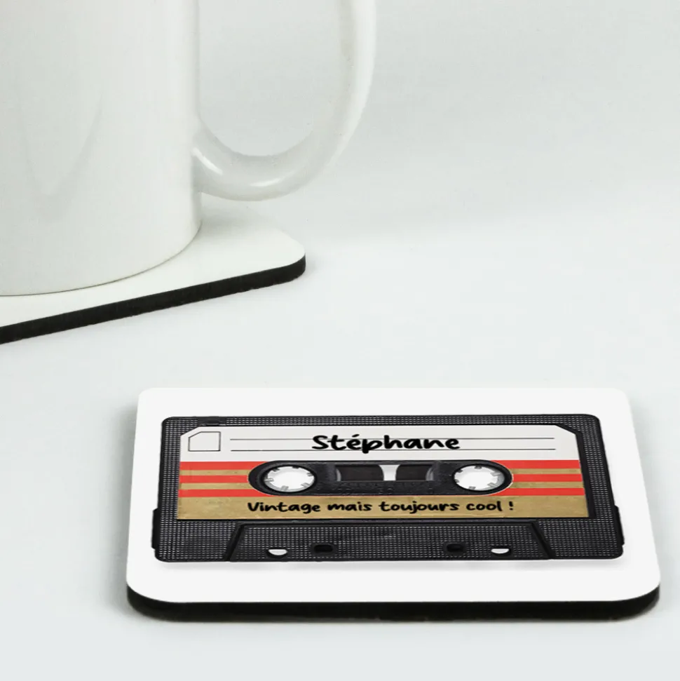Sous-verres personnalisés - Retro K7 audio