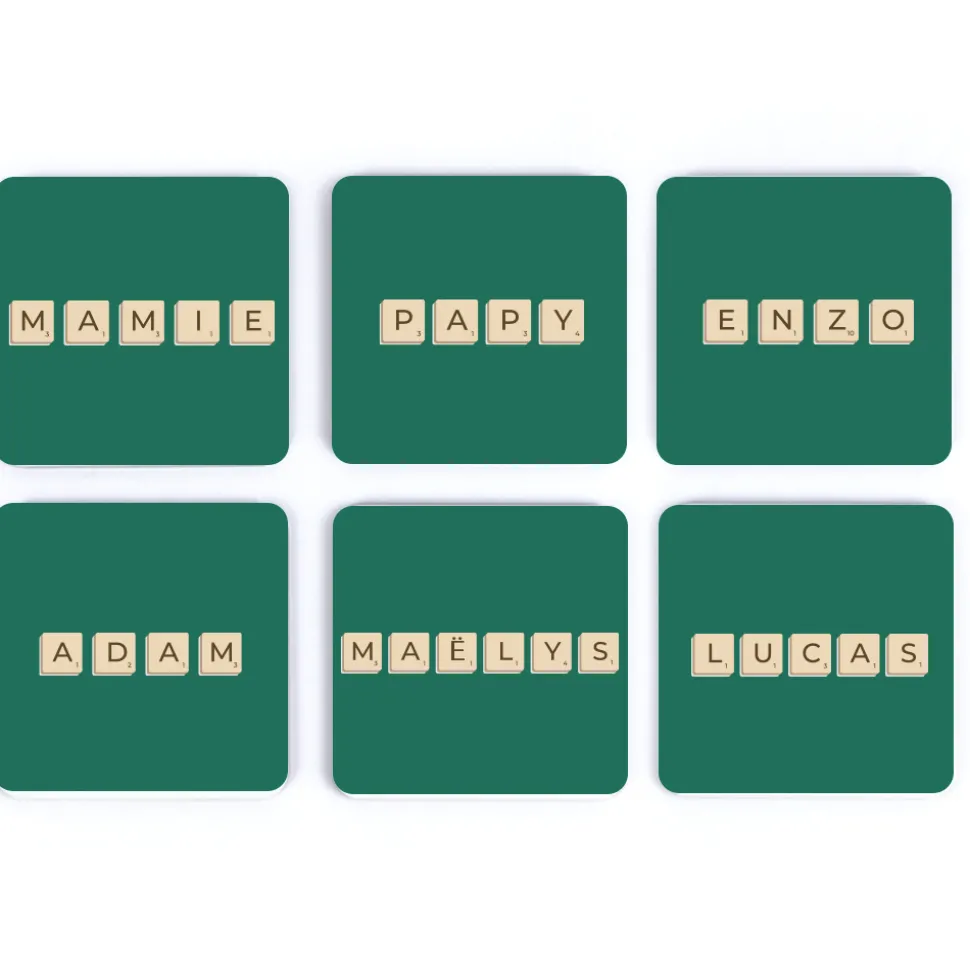 Sous-verres personnalisés - Scrabble
