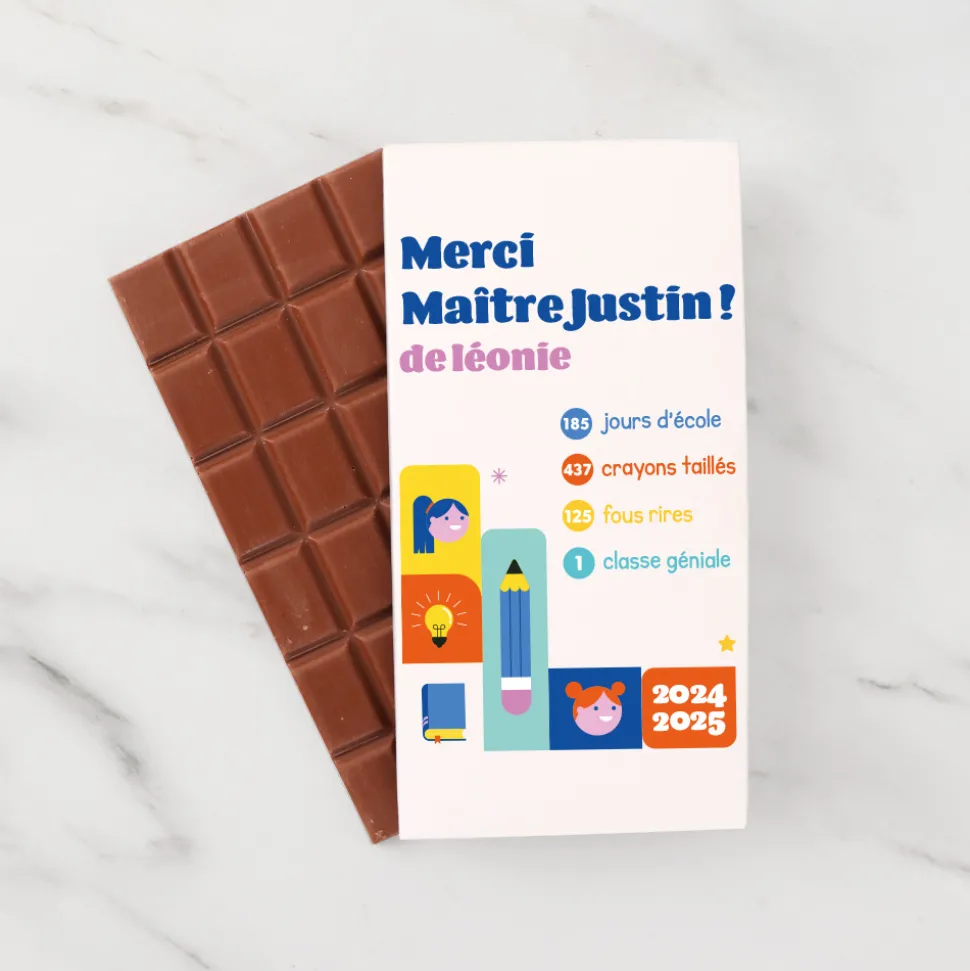 Tablette de chocolat personnalisée - Bilan de l'année