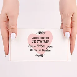 Tablette de chocolat personnalisable - Aujourd'hui je t'aime depuis X jours