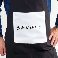 Tablier noir personnalisé - Bande de potes