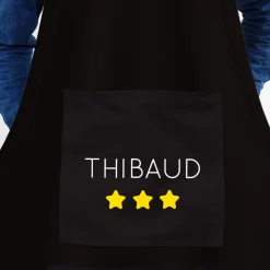 Tablier noir personnalisé - Prénom