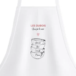 Tablier personnalisé - Bols prénoms famille