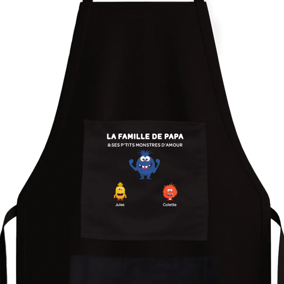 Tablier personnalisé - Famille Monstres