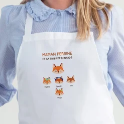 Tablier personnalisé - Maman Renard et sa meute