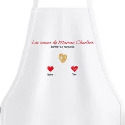 Tablier personnalisé - Maman et ses petits coeurs