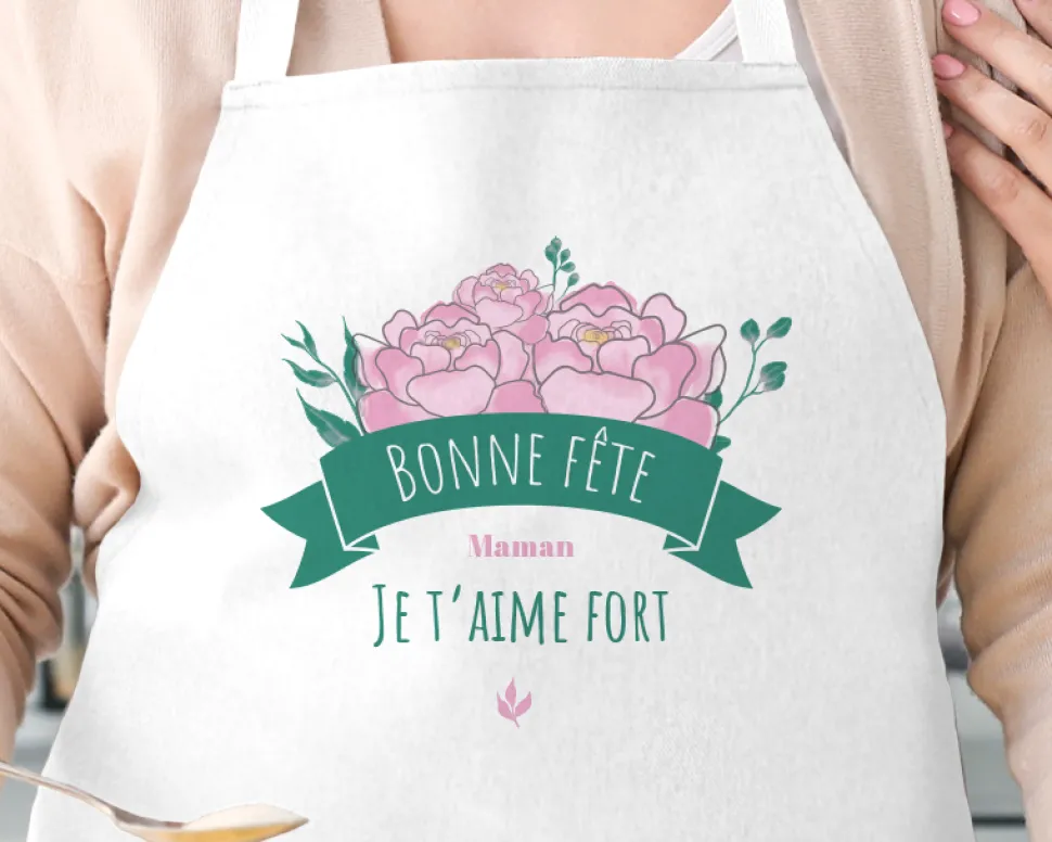 Tablier personnalisé - Maman Fleurie
