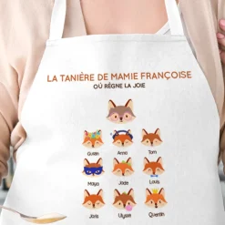 Tablier personnalisé - Mamie Renard et sa meute