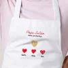 Tablier personnalisé - Papa et ses petits coeurs