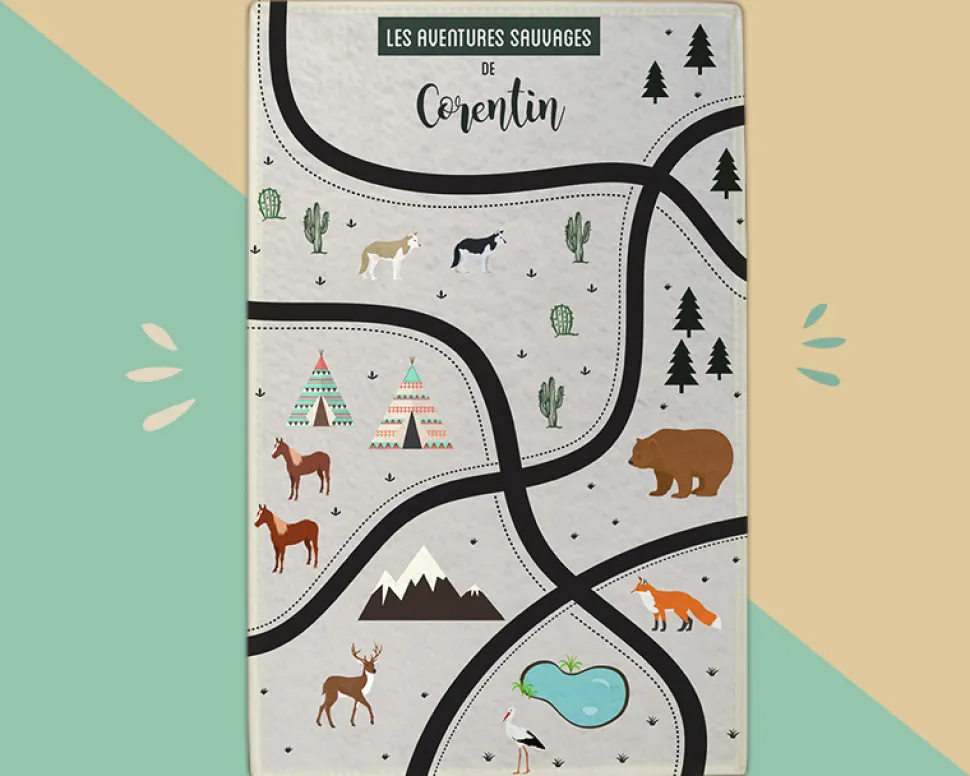 Tapis de jeu pour enfant - Aventures Sauvages