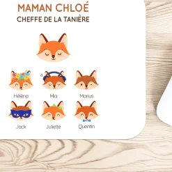 Tapis de souris personnalisé - Maman Renard et sa meute
