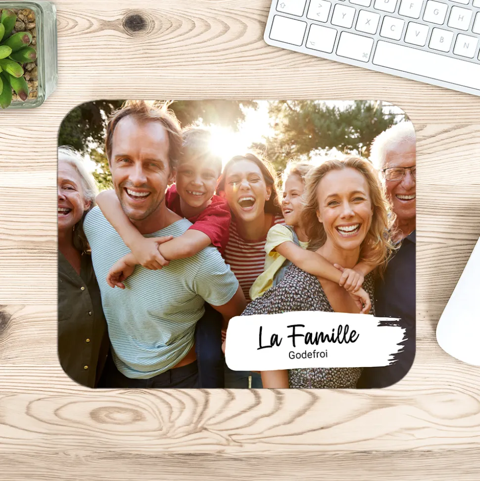 Tapis de souris personnalisé - Photo et texte