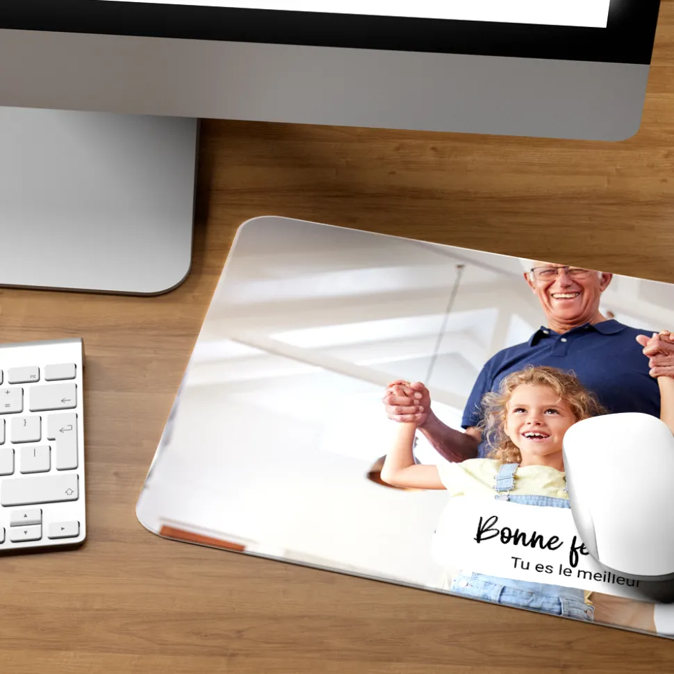 Tapis de souris personnalisé - Photo et texte