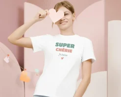 Tee shirt personnalisé femme - Super Chérie