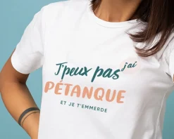 Tee shirt personnalisé femme - J'peux pas j'ai pétanque