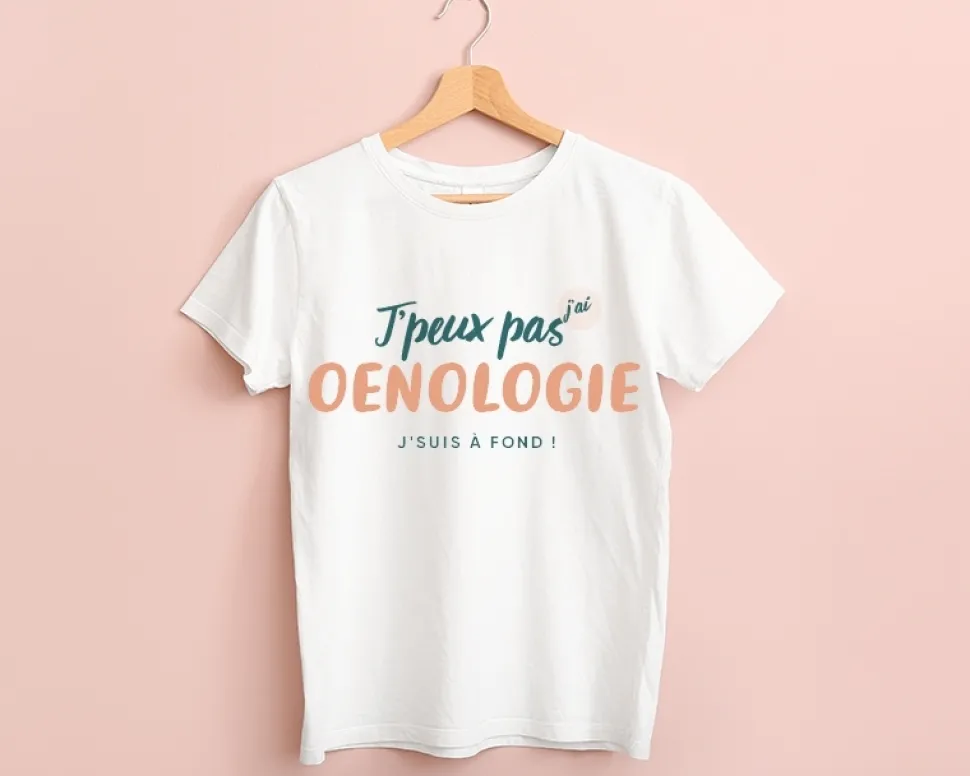 Tee shirt personnalisé femme - J'peux pas j'ai oenologie
