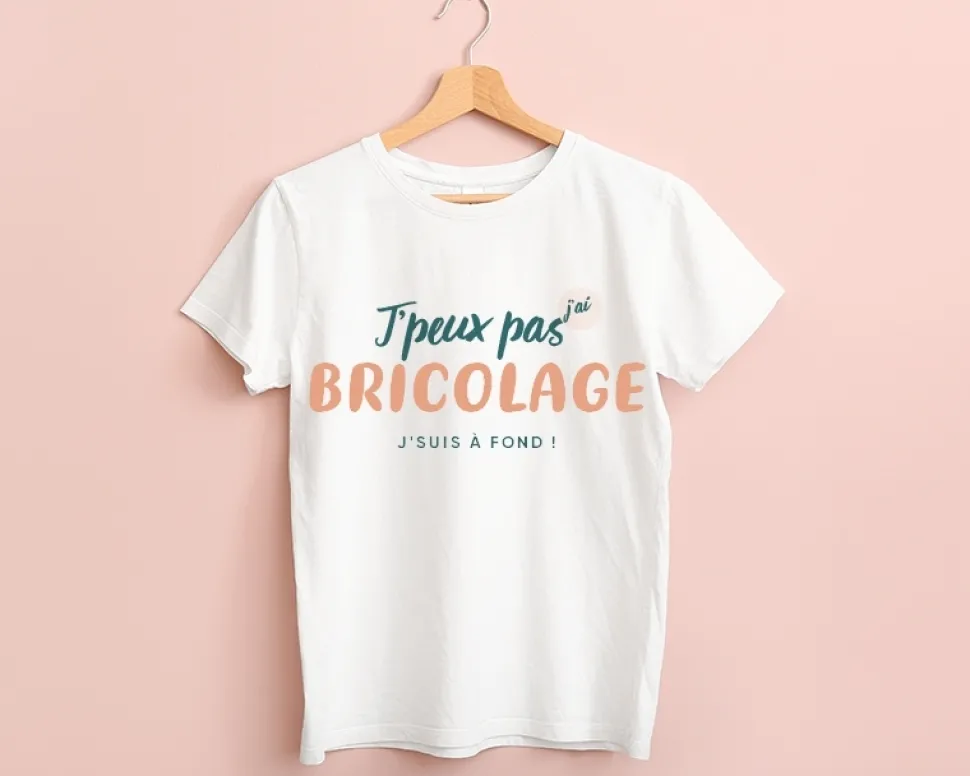 Tee shirt personnalisé femme - J'peux pas j'ai bricolage