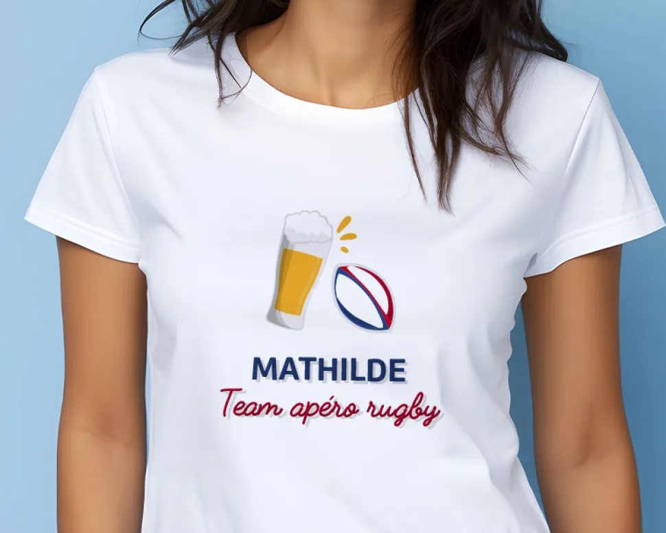 Tee shirt personnalisé femme - Apéro rugby