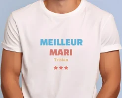 Tee shirt personnalisé homme - Meilleur Mari