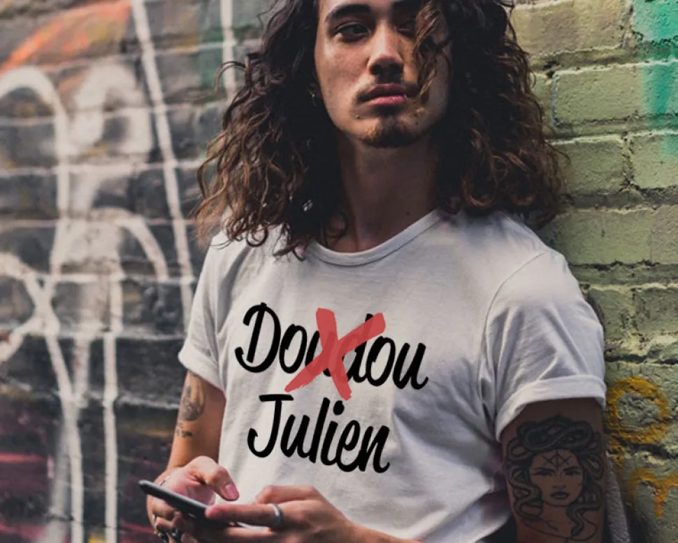 Tee shirt personnalisé homme - Respecte mon Prénom