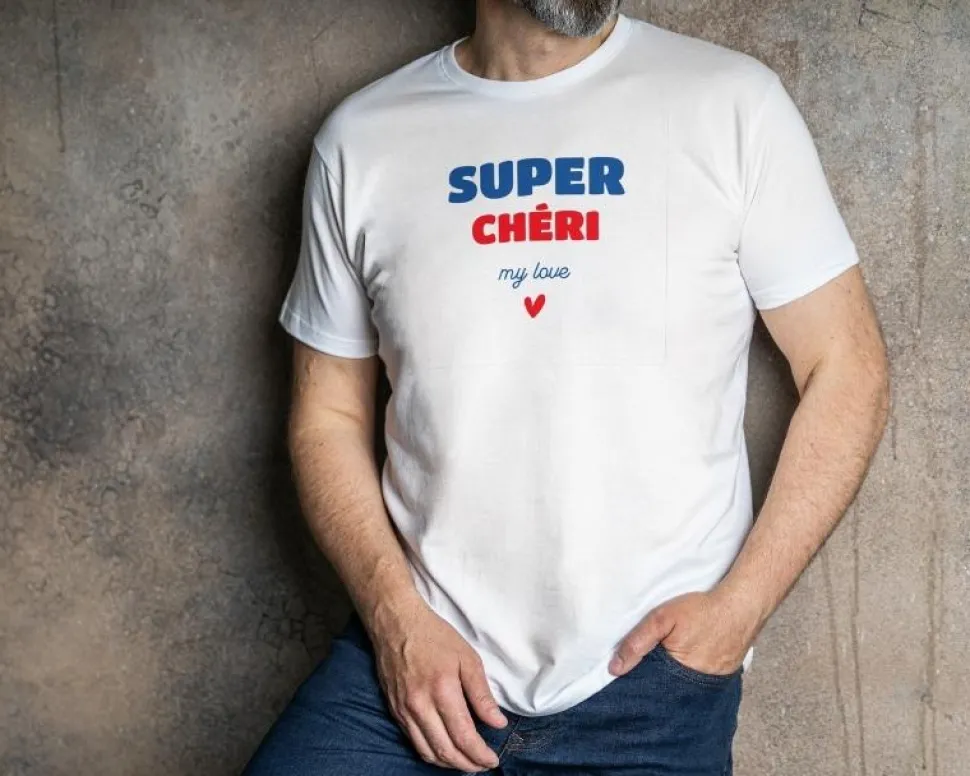 Tee shirt personnalisé homme - Super Chéri