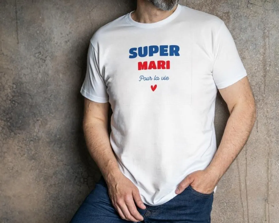 Tee shirt personnalisé homme - Super Mari