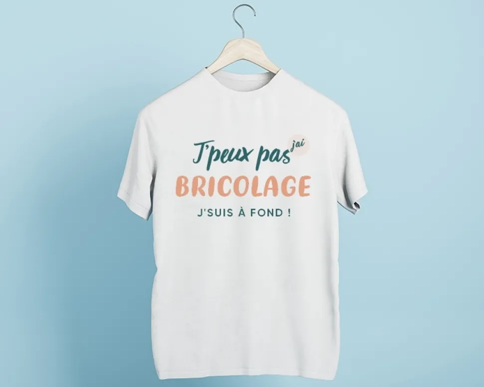 Tee shirt personnalisé homme - J'peux pas j'ai bricolage