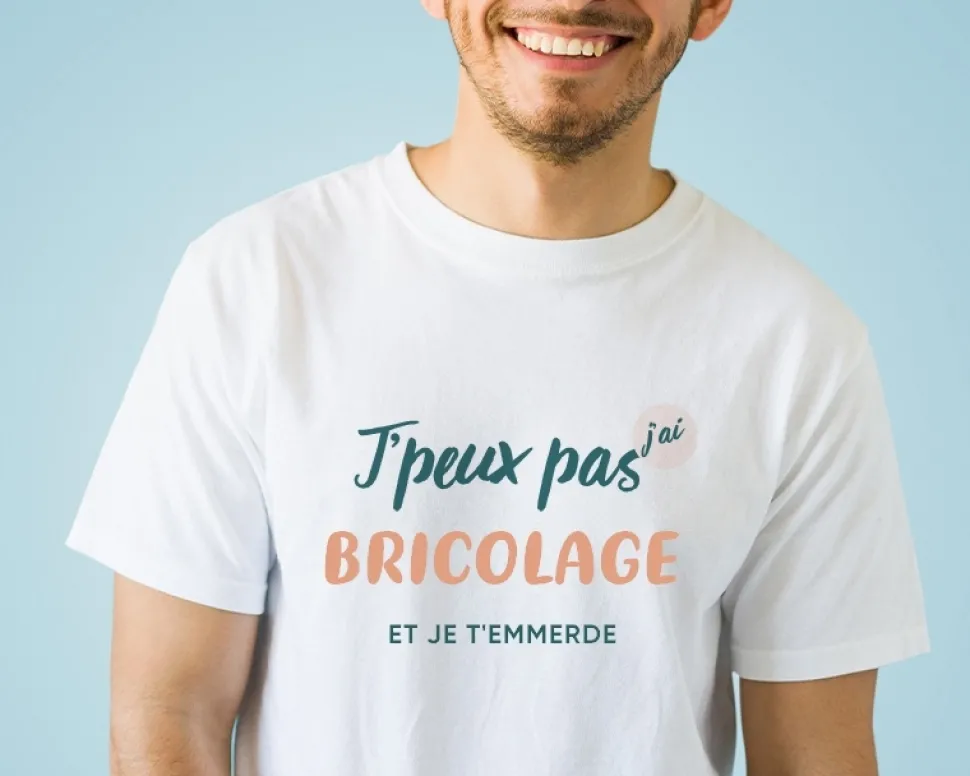 Tee shirt personnalisé homme - J'peux pas j'ai bricolage