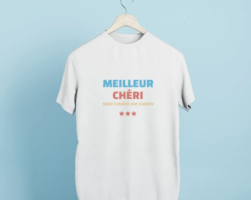 Tee shirt personnalisé homme - Meilleur Chéri