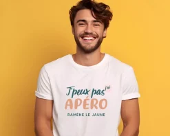 Tee shirt personnalisé homme - J'peux pas j'ai apéro