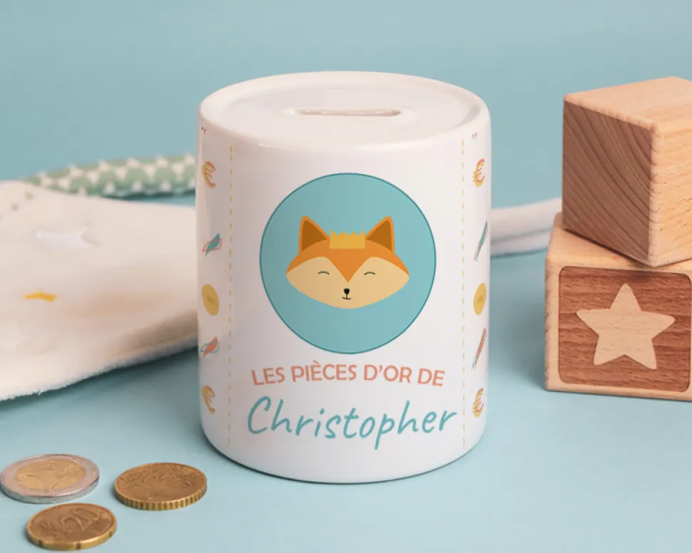 Tirelire Personnalisable - Petit Renard