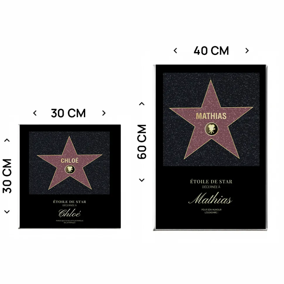 Toile canva personnalisable - Etoile de Star