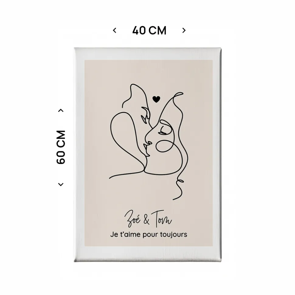 Toile canva personnalisable - Dessin au trait