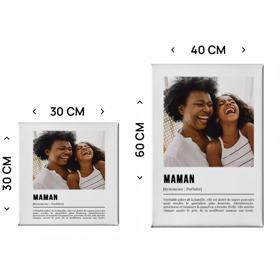 Toile canva personnalisable - Définition Maman