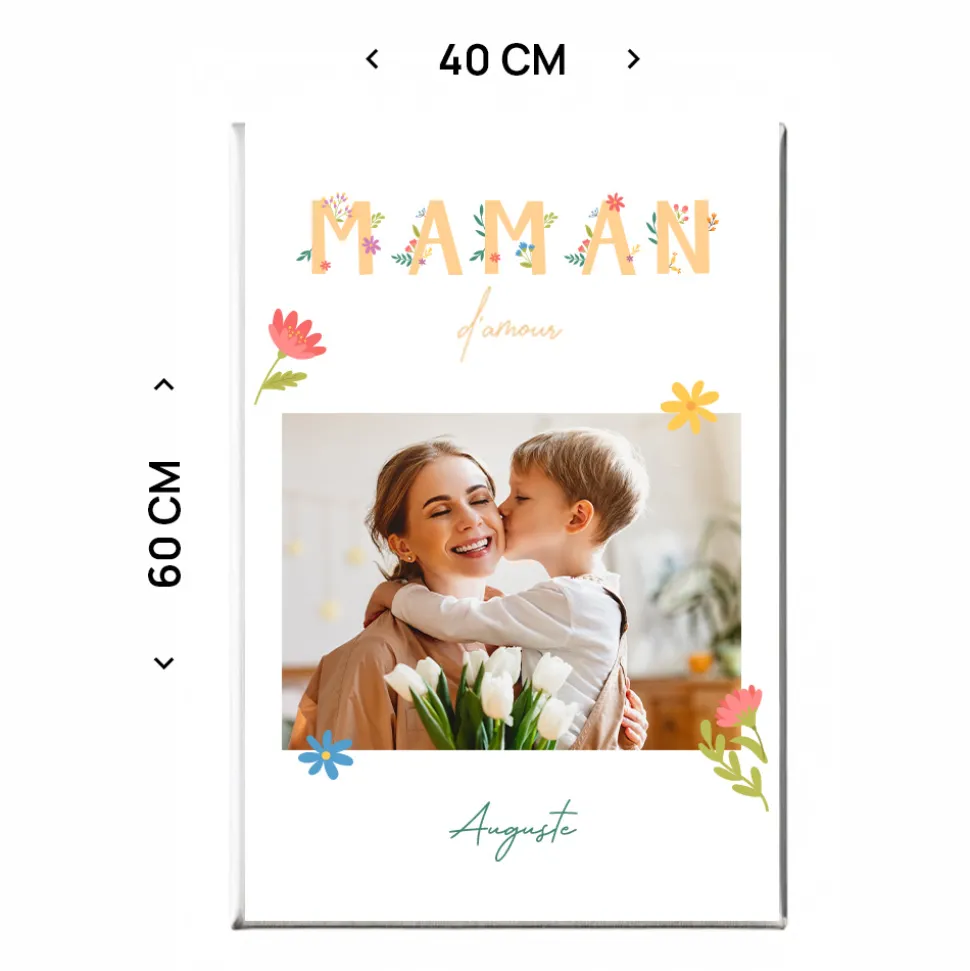 Toile canva personnalisable - Amour Fleuri
