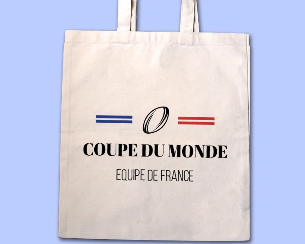 Tote bag personnalisé - Bleu Blanc Rouge Rugby