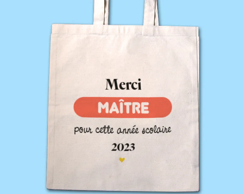 Tote bag personnalisé - Fin d'année scolaire