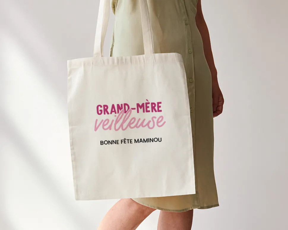 Tote bag personnalisé - Grand mère-veilleuse