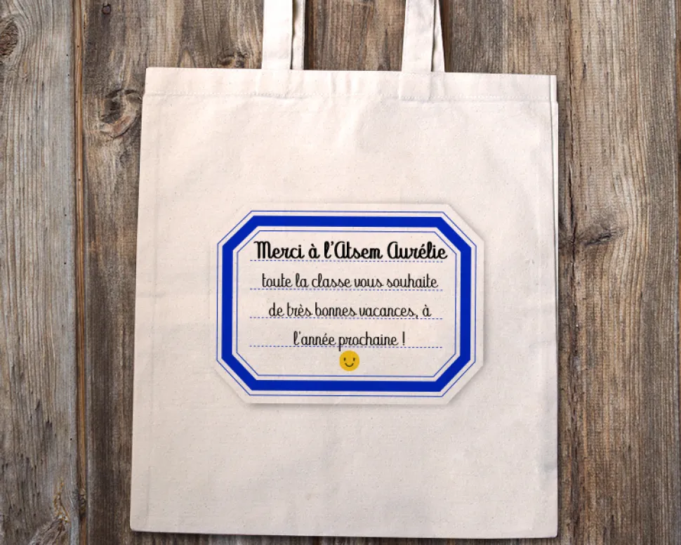 Tote bag personnalisé - Merci Maîtresse, Maître et ATSEM