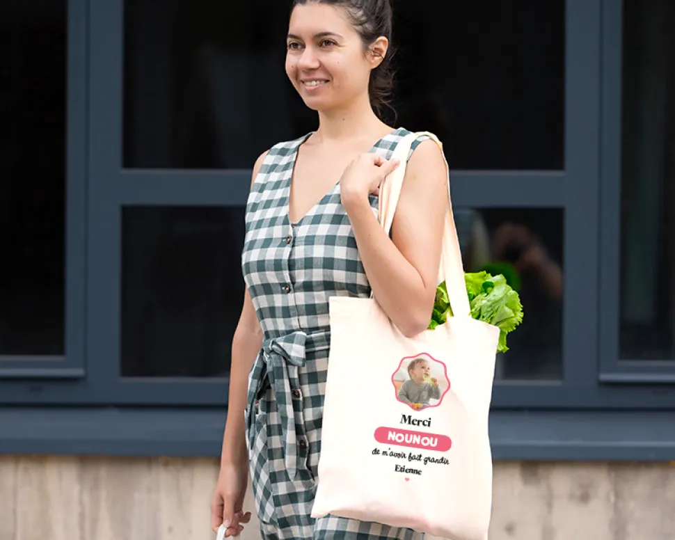 Tote bag personnalisé photo - Nounou