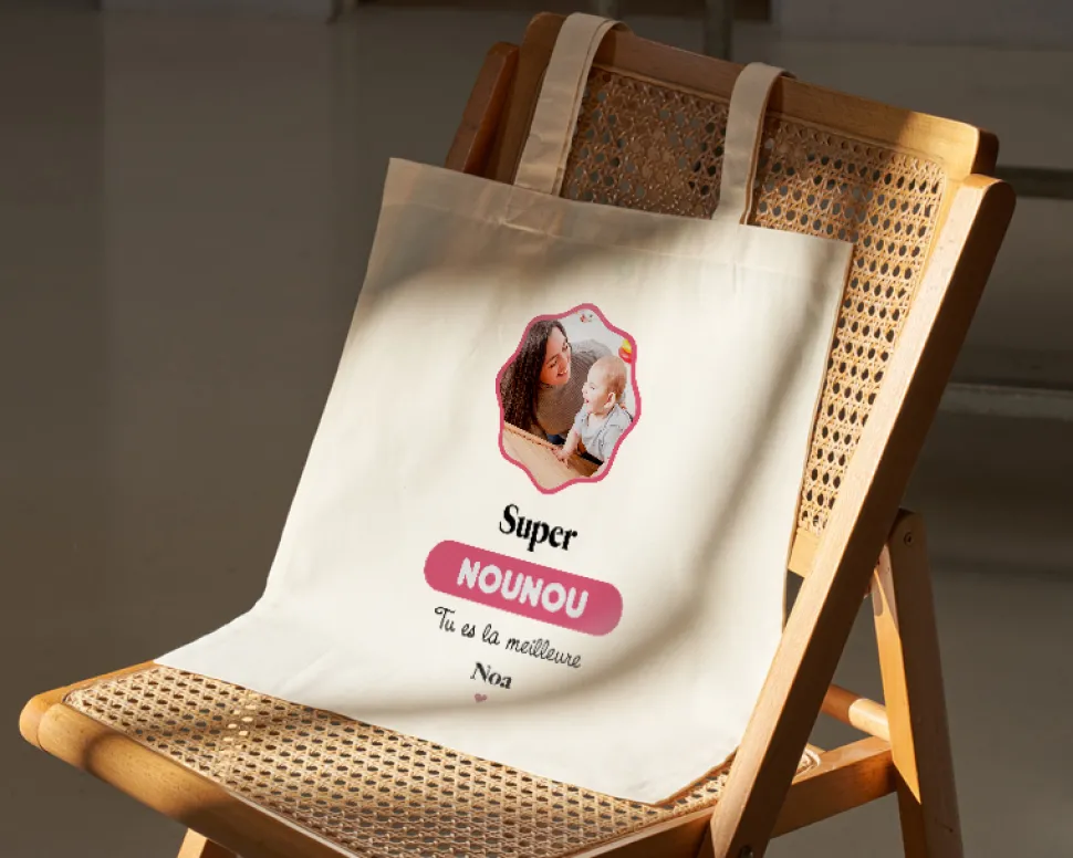 Tote bag personnalisé photo - Nounou